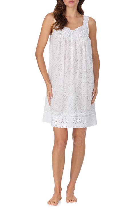 Lace Eyelet Cotton Chemise