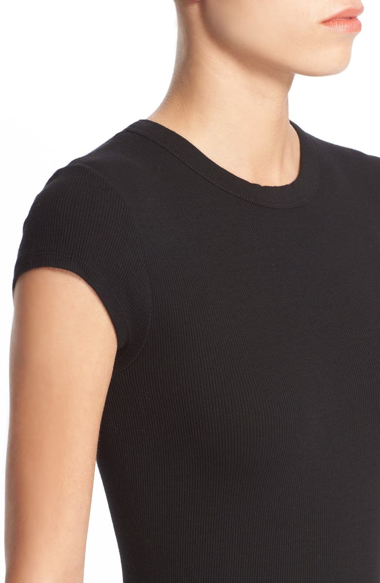 Enza Costa Enza Costa Ribbed Cap Sleeve Sheath Dress, Alternate, color, 