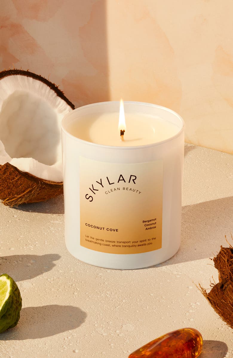 Skylar Coconut Cove Scented Candle, Alternate, color, 