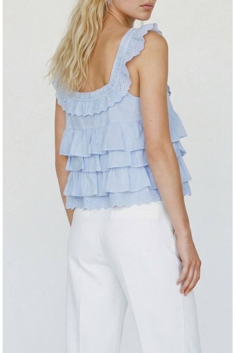 Sandy Sleeveless Layered Top, Alternate, color, BRUNNERA BLUE