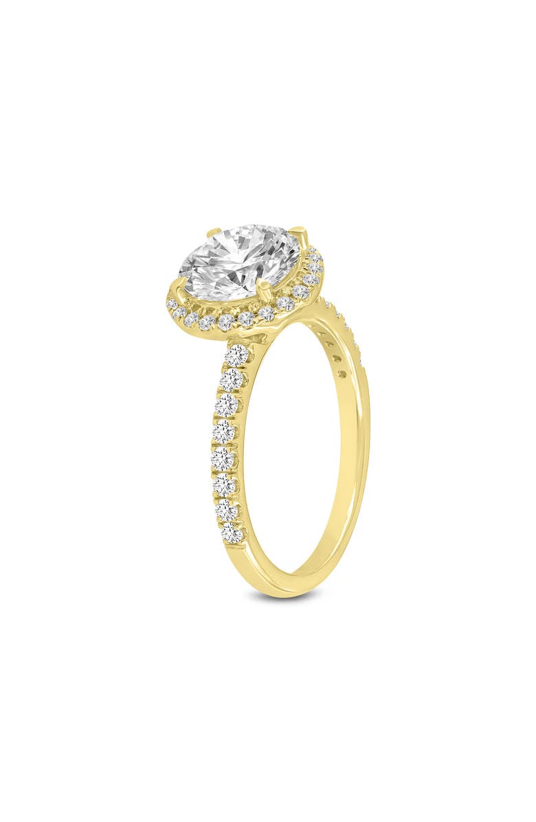 LuvMyJewelry Niri 14K Yellow Gold Round Lab Grown Halo Cathedral Diamond Ring - 2.45 Ct, Alternate, color, 14K Yellow Gold