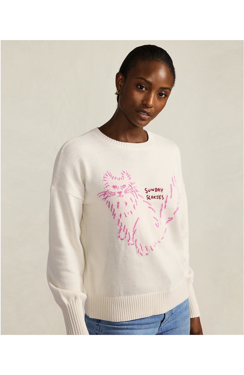 Lands' End Drifter Jersey Crewneck Sweater, Alternate, color, Sunday Scaries/Ivory