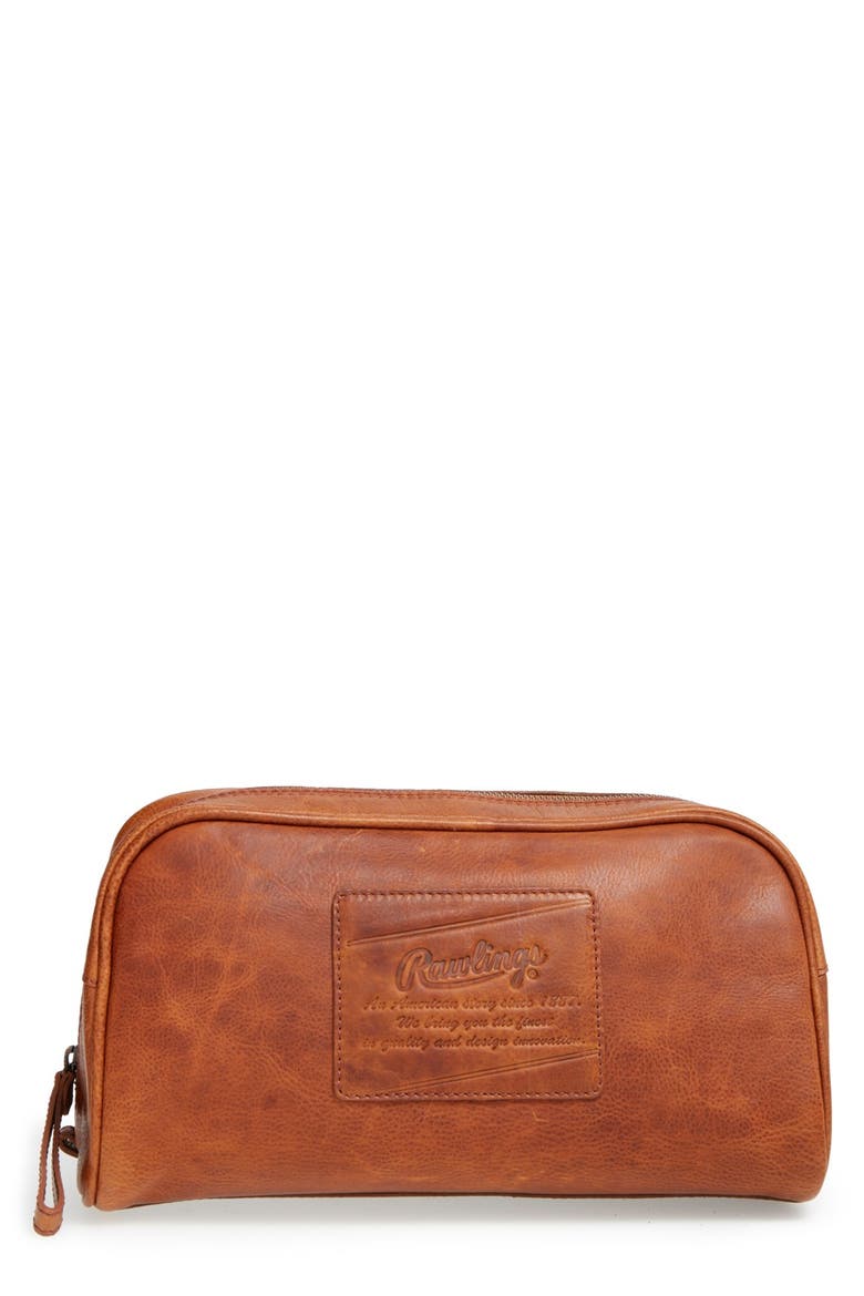 Rawlings® Leather Travel Kit, Main, color, COGNAC