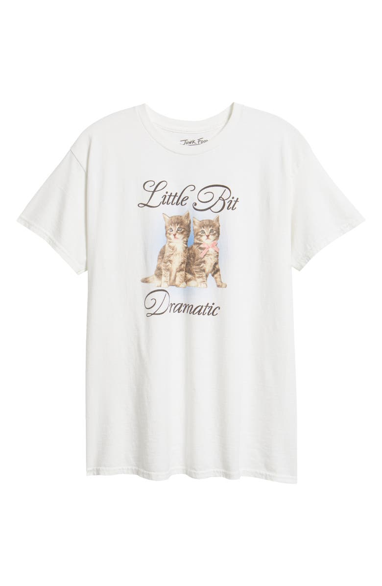 Junk Food Little Bit Dramatic Cotton Graphic T-Shirt, Alternate, color, White