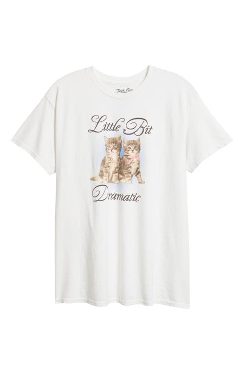 Junk Food Little Bit Dramatic Cotton Graphic T-shirt In White