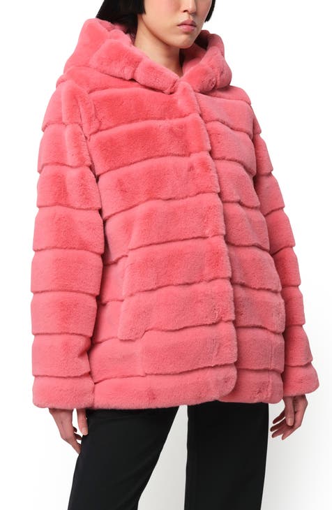 Furred hood coat on sale