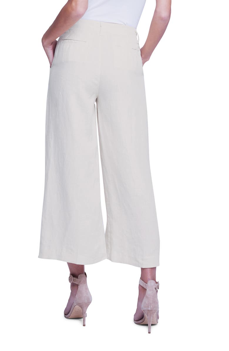 L'AGENCE Henderson Crop Wide Leg Linen Pants, Alternate, color,