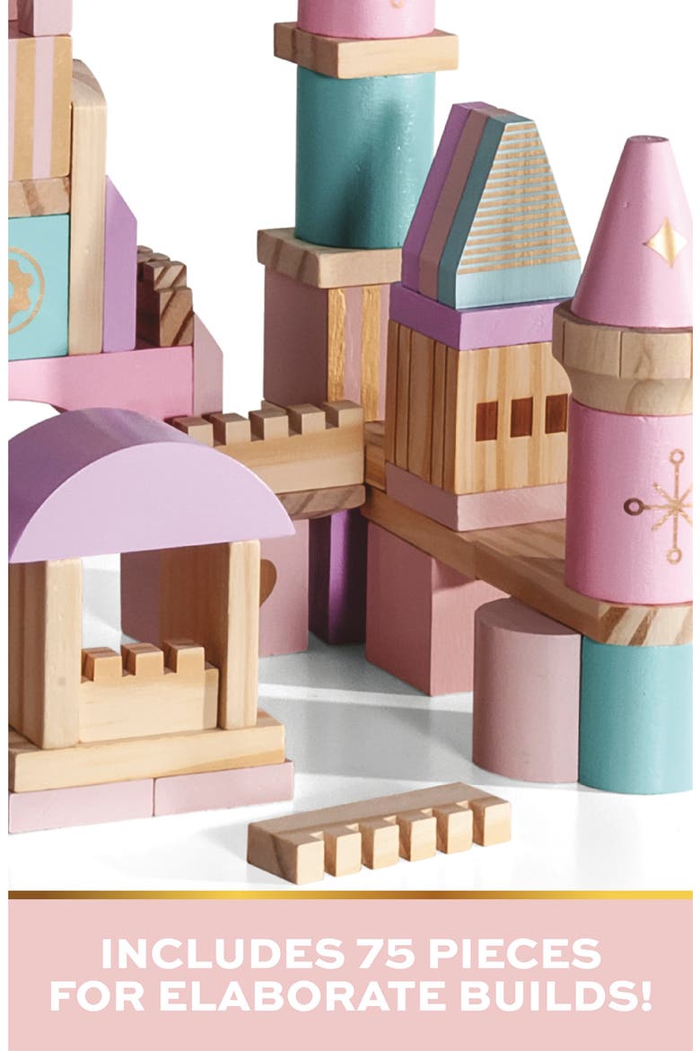 75-Piece Wood Castle Block Toy, Alternate, color, LIGHT/ PASTEL PINK