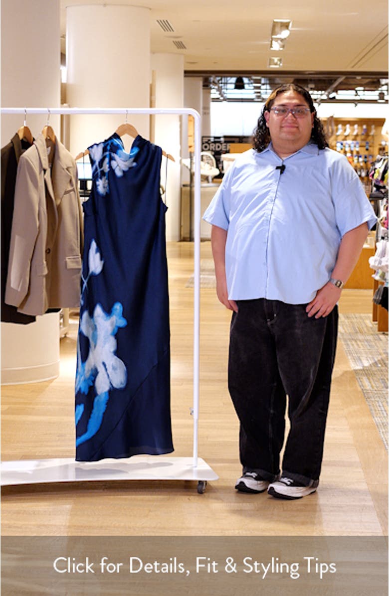 Mayla Placed Floral High Neck Dress, sales video thumbnail