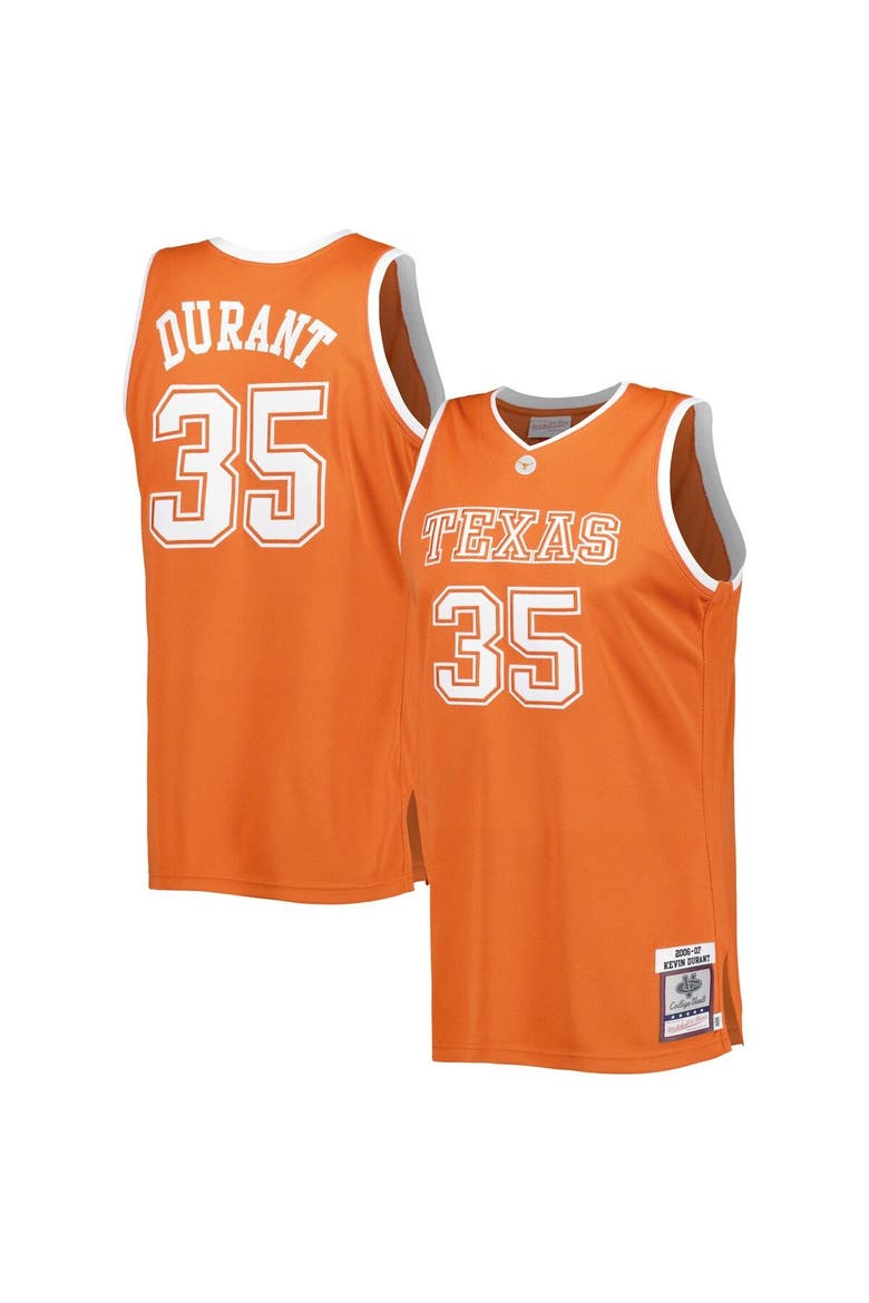 Men's Mitchell & Ness Kevin Durant Burnt Orange Texas Longhorns 2006/07 Throwback Jersey, Main, color, Burnt Orange