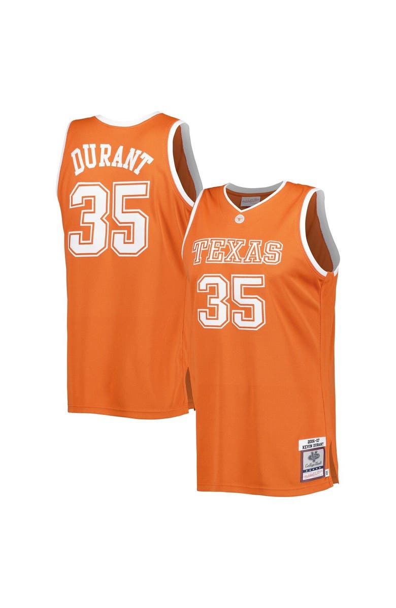 Mitchell & Ness Men's Mitchell & Ness Kevin Durant Burnt Orange Texas Longhorns 2006/07 Throwback Jersey, Main, color, Burnt Orange