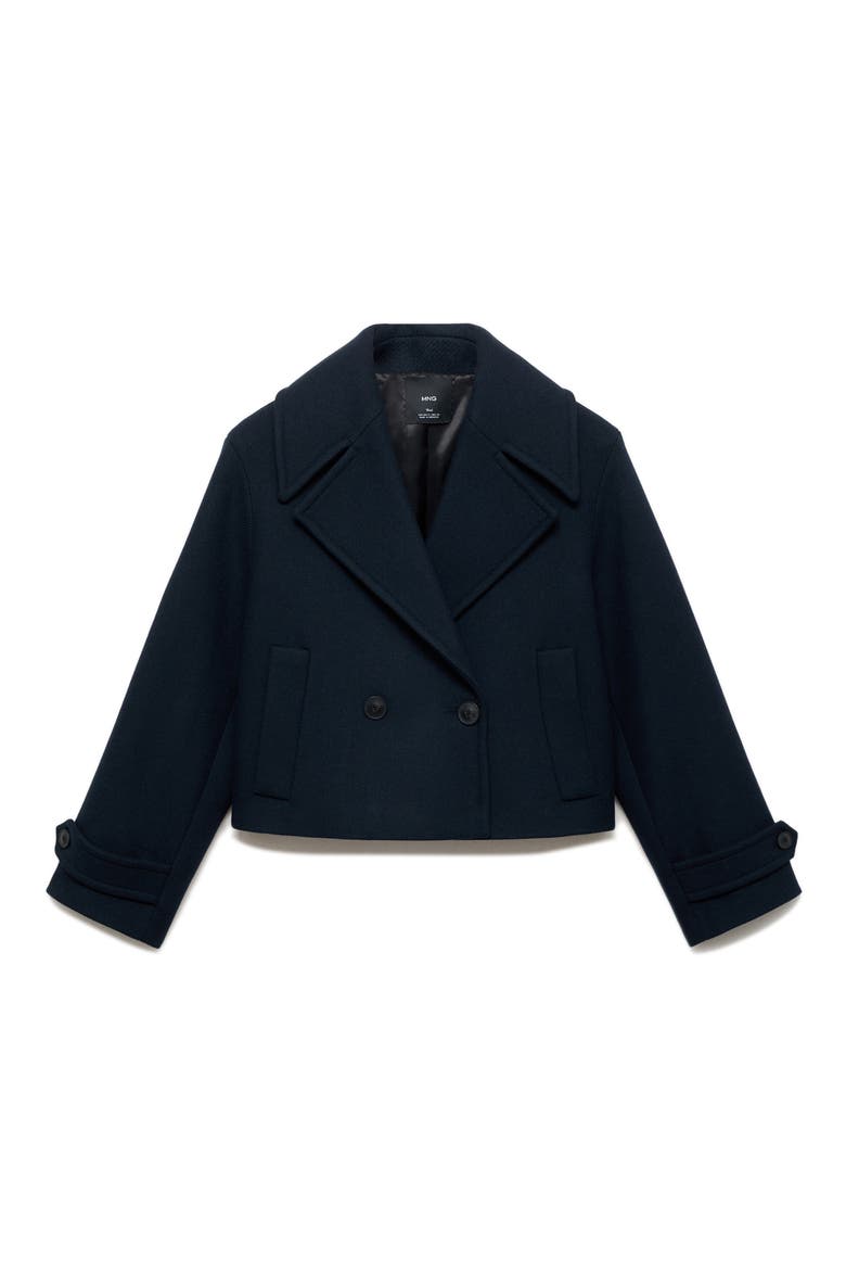 Wool Blend Crop Jacket, Alternate, color, DARK NAVY
