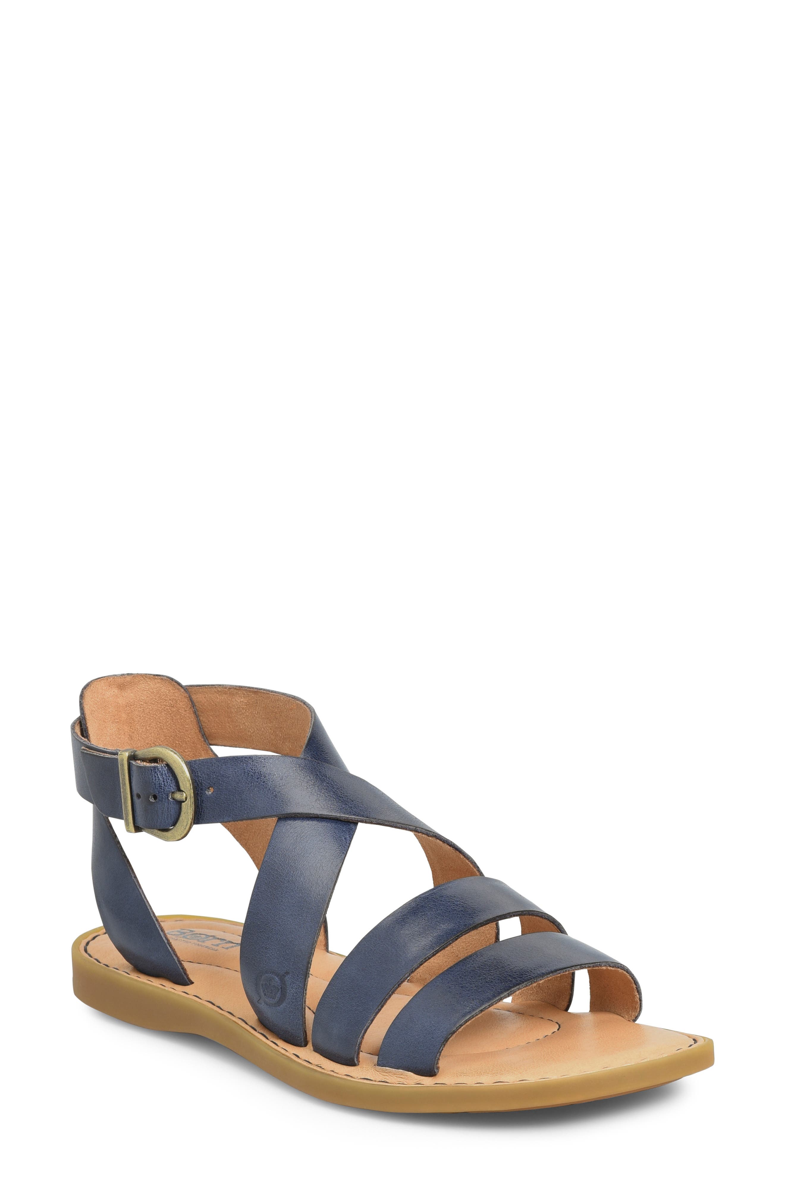 Imogen Ankle Strap Sandal, Main, color, NAVY LEATHER