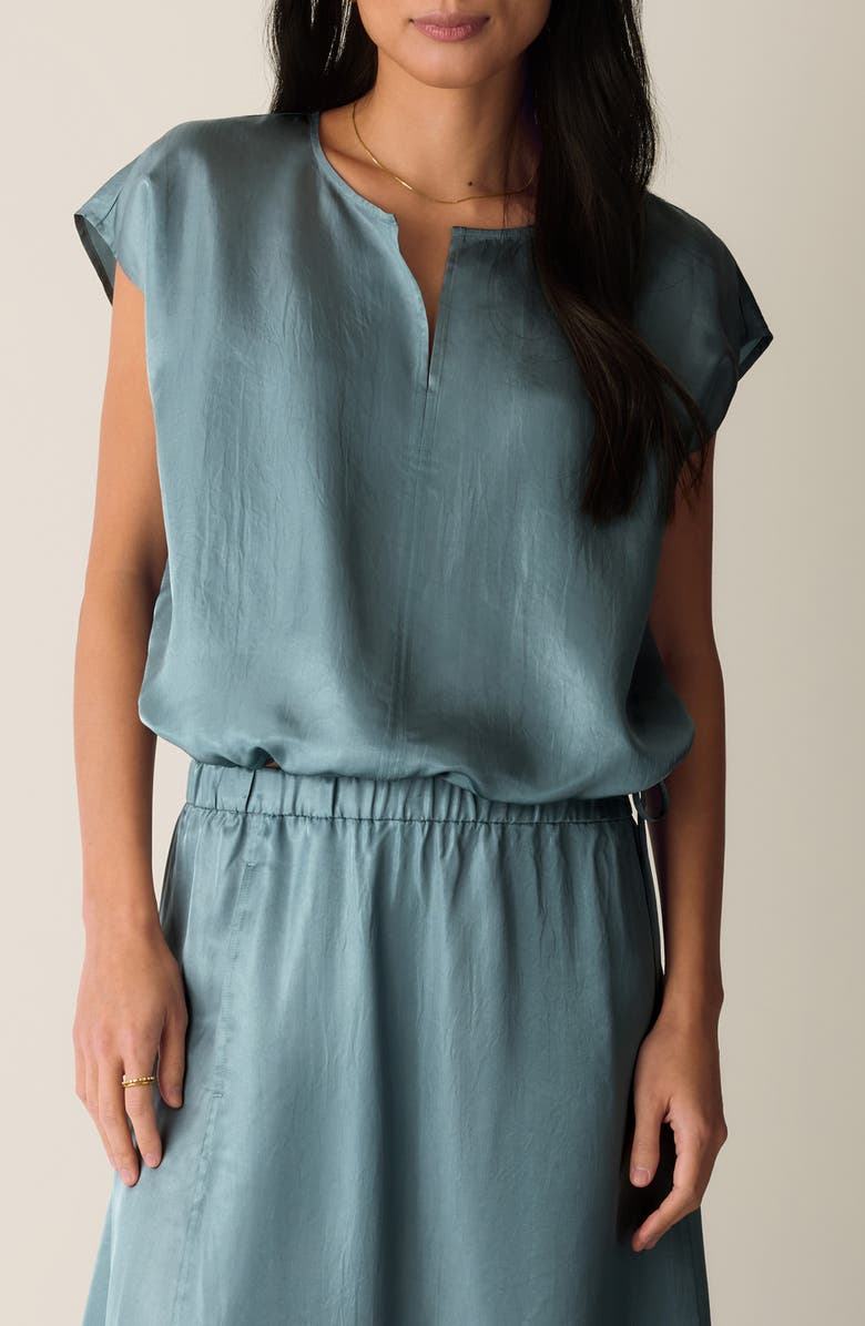 Eileen Fisher Cap Sleeve Woven Shirt, Main, color, 