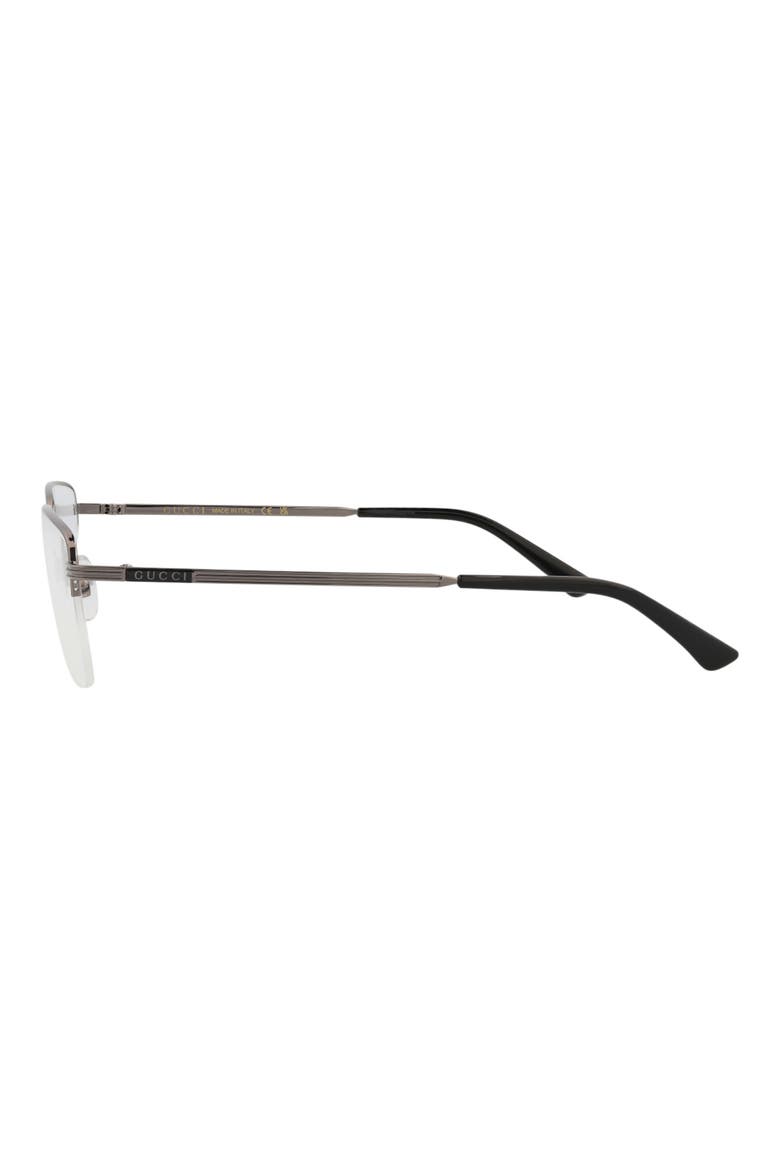 Novelty 55mm Rectangular Optical Glasses, Alternate, color, RUTHENIUM TRANSPARENT