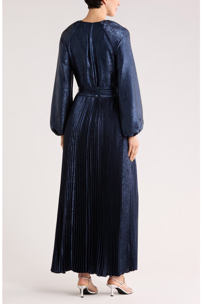 Varenya Long Sleeve Pleated Maxi Dress, Alternate, color, MIDNIGHT