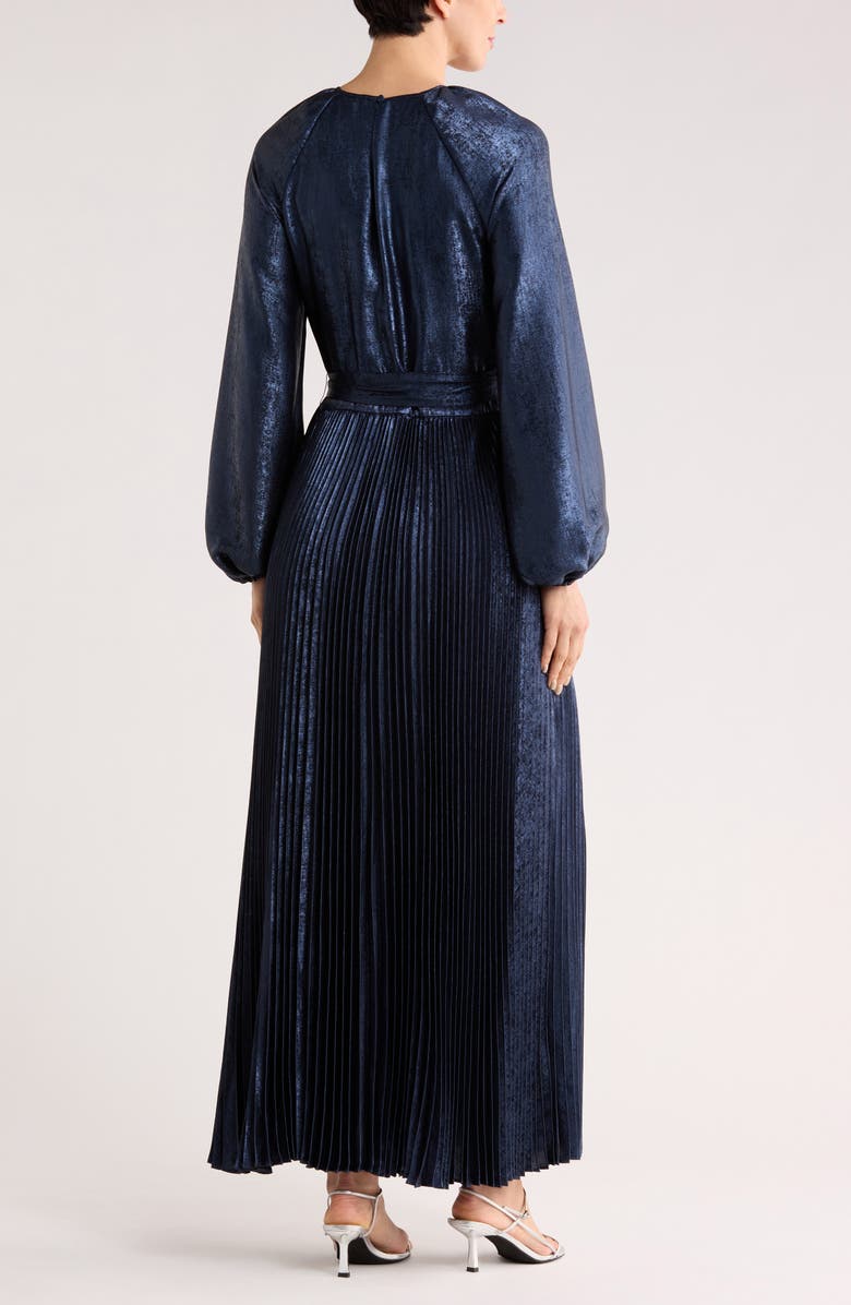Simkhai Varenya Long Sleeve Pleated Maxi Dress, Alternate, color, Midnight