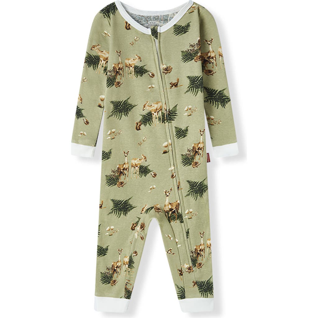 Milkbarn Organic Cotton Zipper Pajama In Multi
