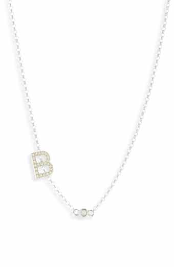 MESHMERISE Bezel Diamond Initial Chain Necklace - 0.2ct.
