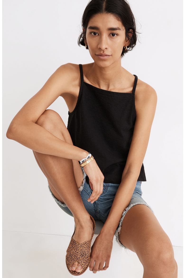 Seersucker Apron Tank, Alternate, color, TRUE BLACK