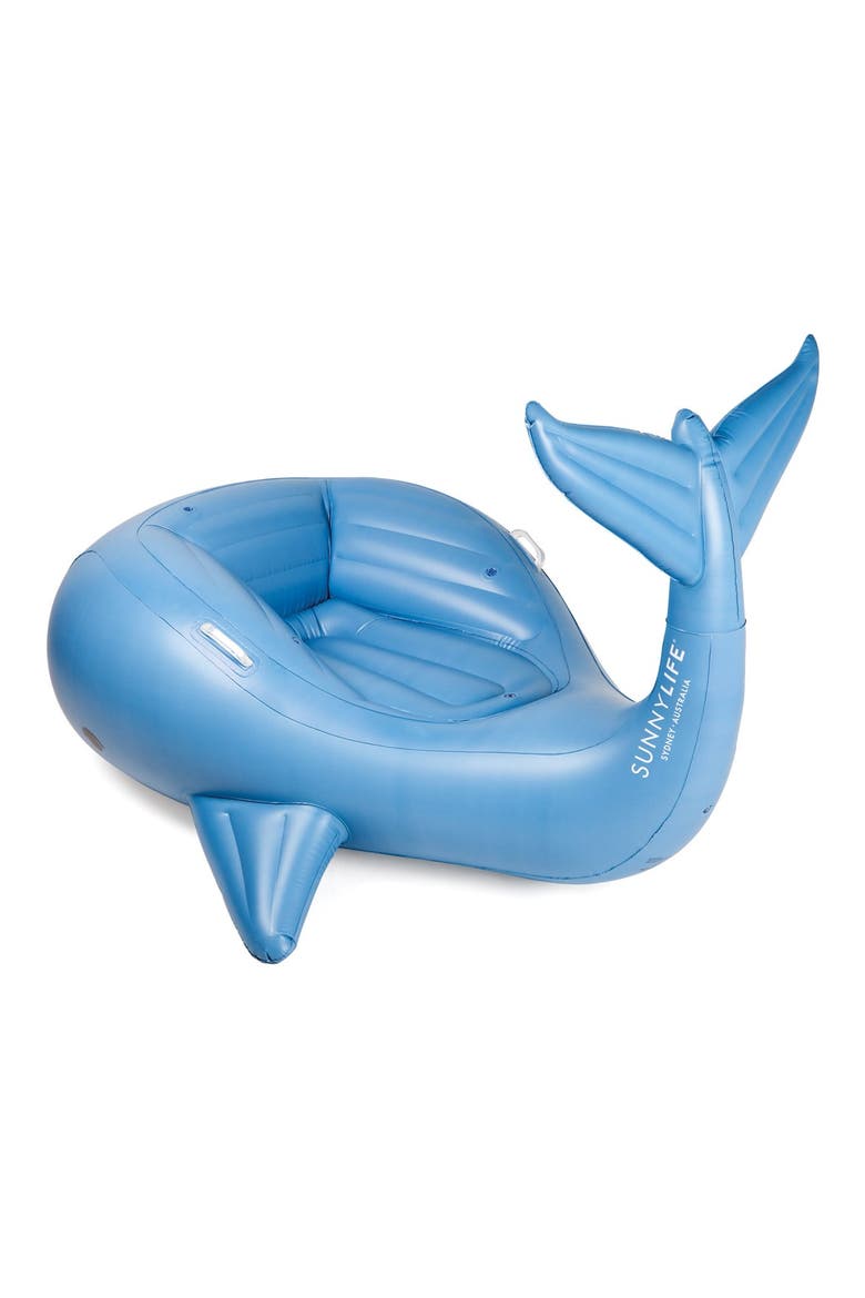 'Really Big Moby Dick' Inflatable Whale Pool Floatie, Alternate, color, BLUE