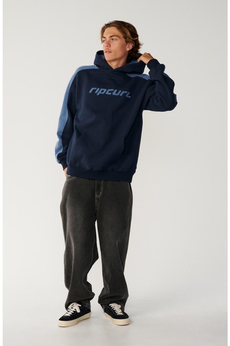 Archive Panel Cotton Blend Hoodie, Alternate, color, DARK NAVY