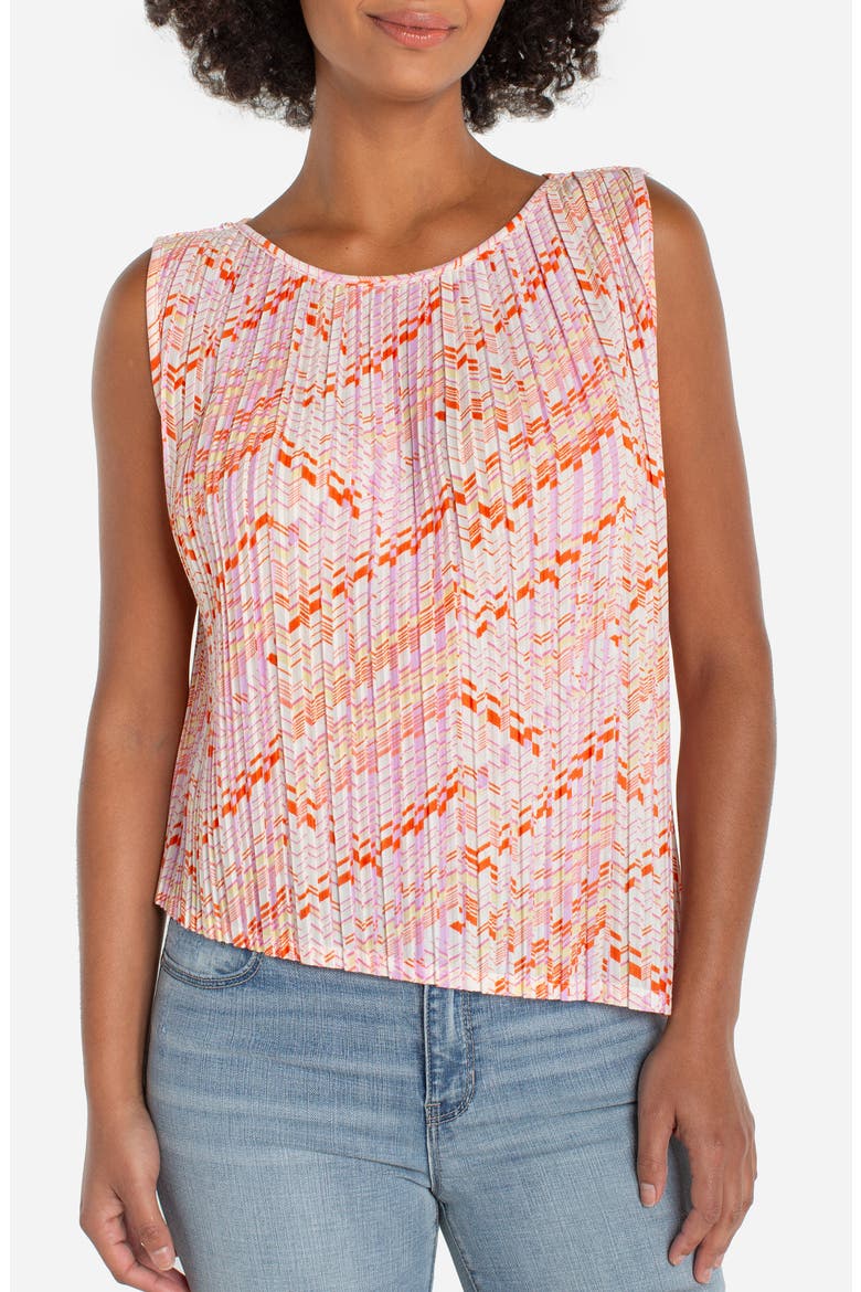 Pleated Asymmetric Sleeveless Top, Main, color, CREAM PINK