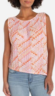 Liverpool Los Angeles Pleated Asymmetric Sleeveless Top
