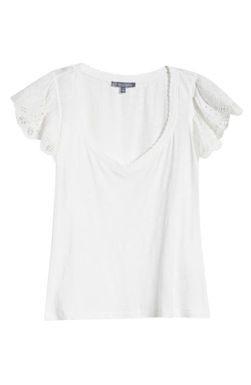 Wit & Wisdom Eyelet Flutter Sleeve Jersey T-shirt