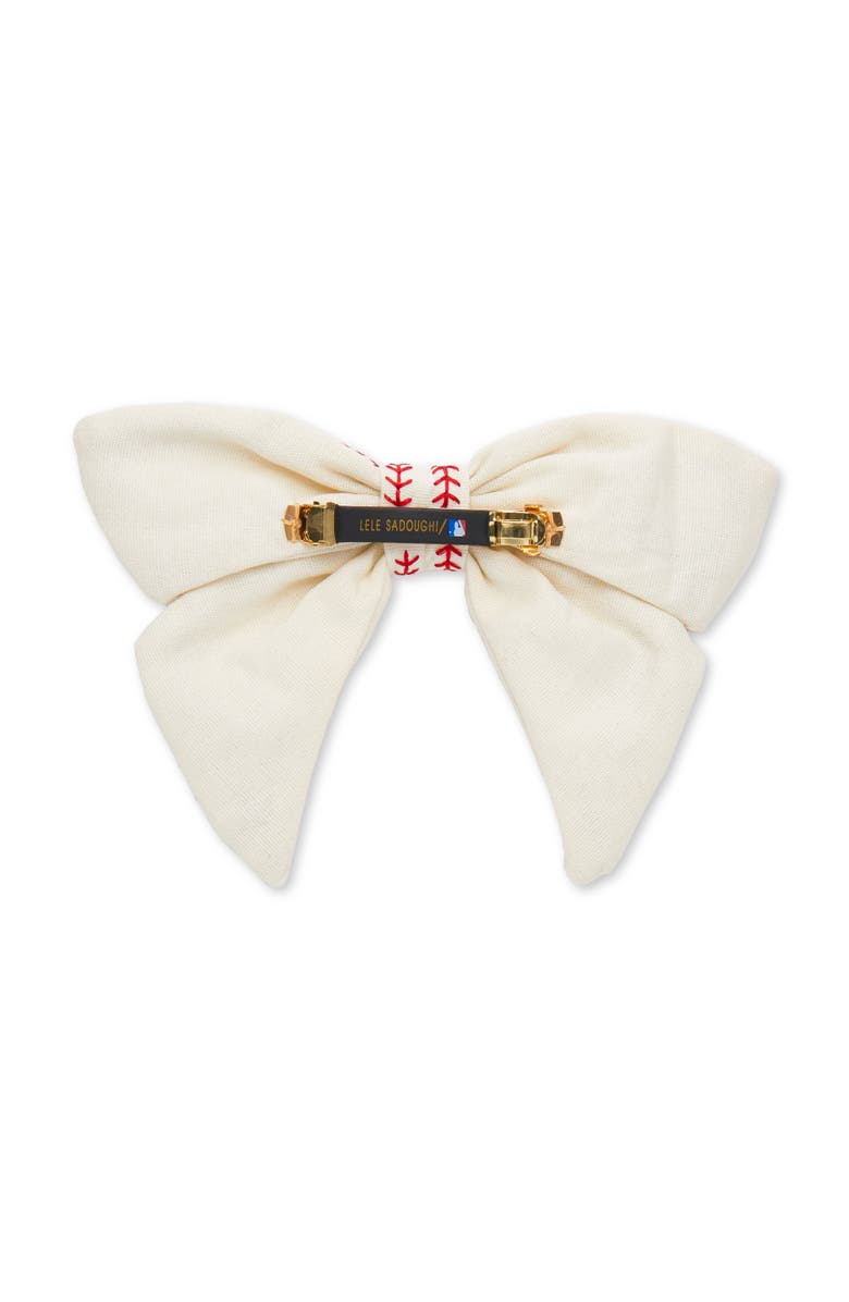 Lele Sadoughi MLB Chicago Cubs Bow Barrette, Alternate, color, Ivory 100