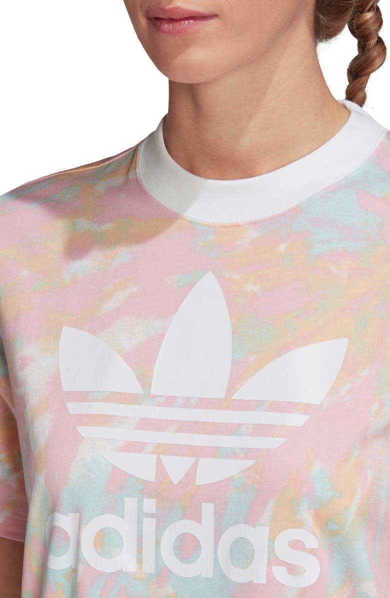 adidas Originals Tie Dye T-Shirt Dress, Alternate, color, 