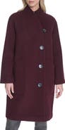 Cole Haan Asymmetric Wool Blend Coat