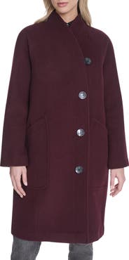 Cole Haan Asymmetric Wool Blend Coat