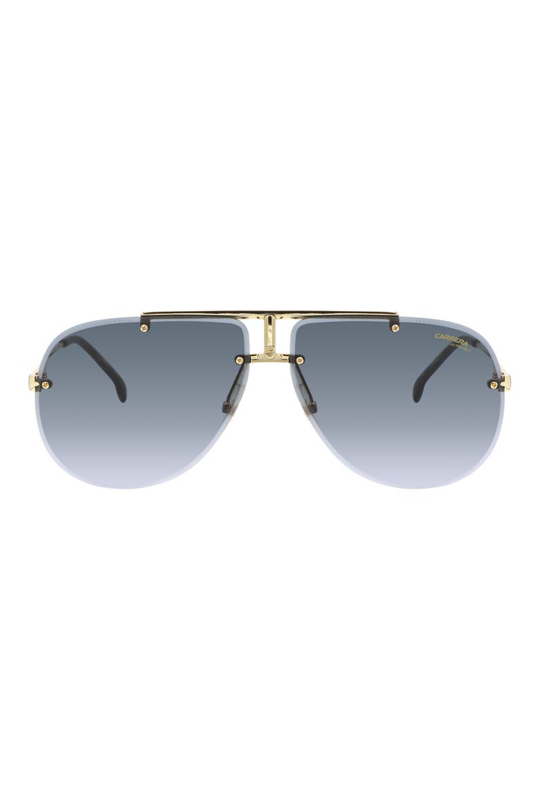 65mm Gradient Oversize Aviator Sunglasses, Main, color, BLACK GOLD/ DARK GREY SF