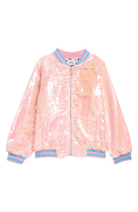 Pretty in Pink Unicorn Sequin Bomber