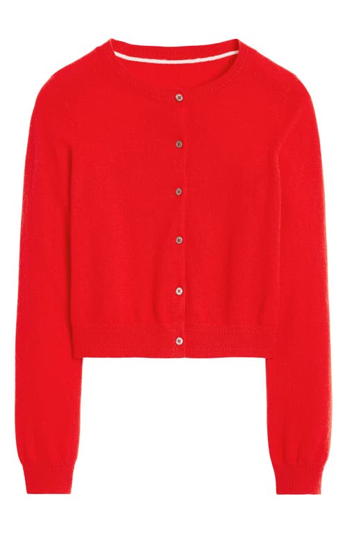 Boden Eva Cashmere Crew Cardiganstrawberry Tart Red Women  In Poppy Red