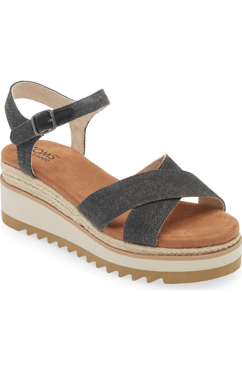 TOMS Gia Platform Wedge Sandal, Main, color, Black