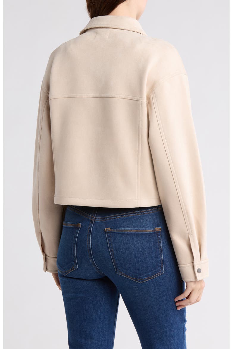 Faux Suede Crop Jacket, Alternate, color, BEIGE