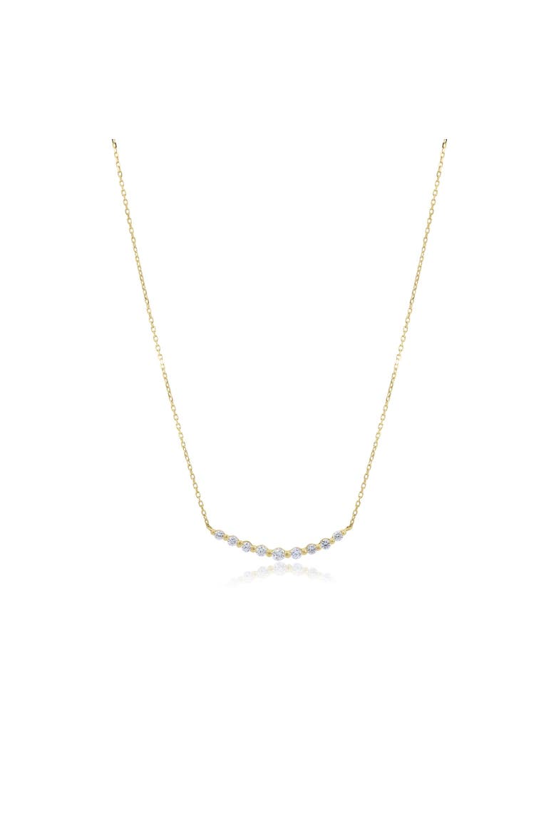 Curved Diamond Bar Necklace, Main, color, Yellow Gold