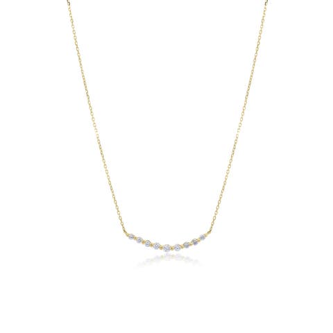Curved Diamond Bar Necklace