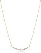 The Lovery Fine Jewelry Curved Diamond Bar Necklace