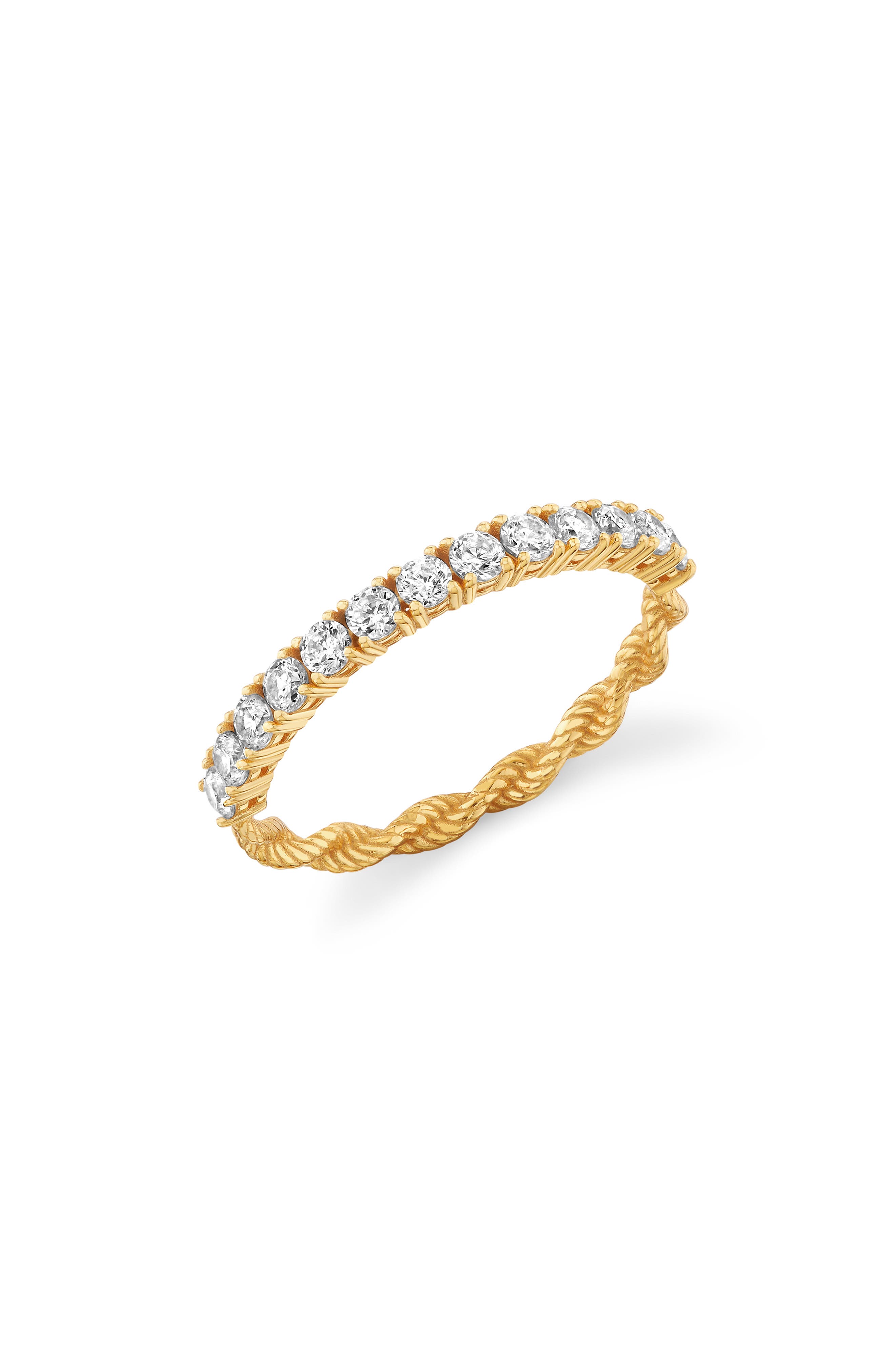 selected 18KT YELLOW GOLD / CLEAR STONE