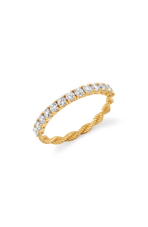 Cubic Zirconia Half Eternity Twisted Band Ring