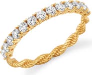 Crislu Cubic Zirconia Half Eternity Twisted Band Ring