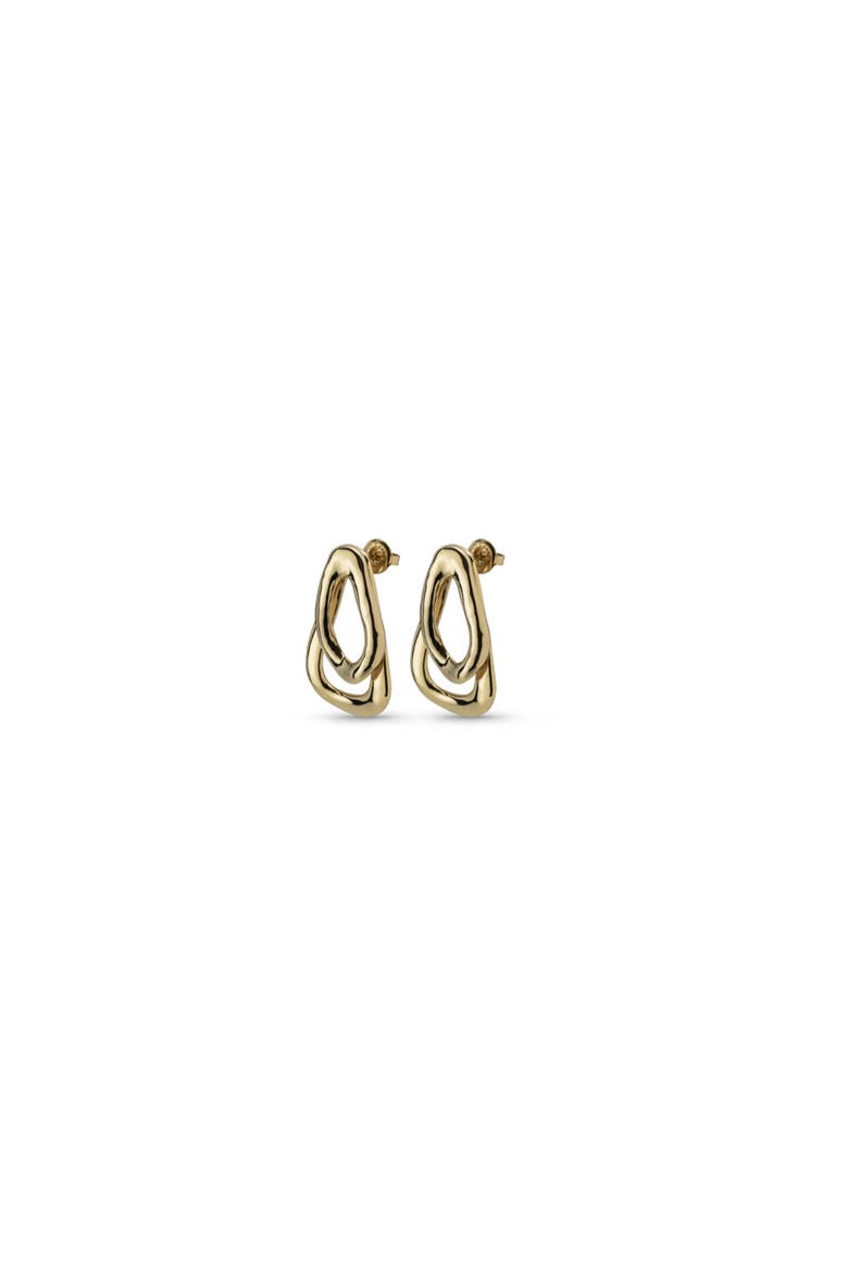 Interlocked Link Earrings, Alternate, color, Gold