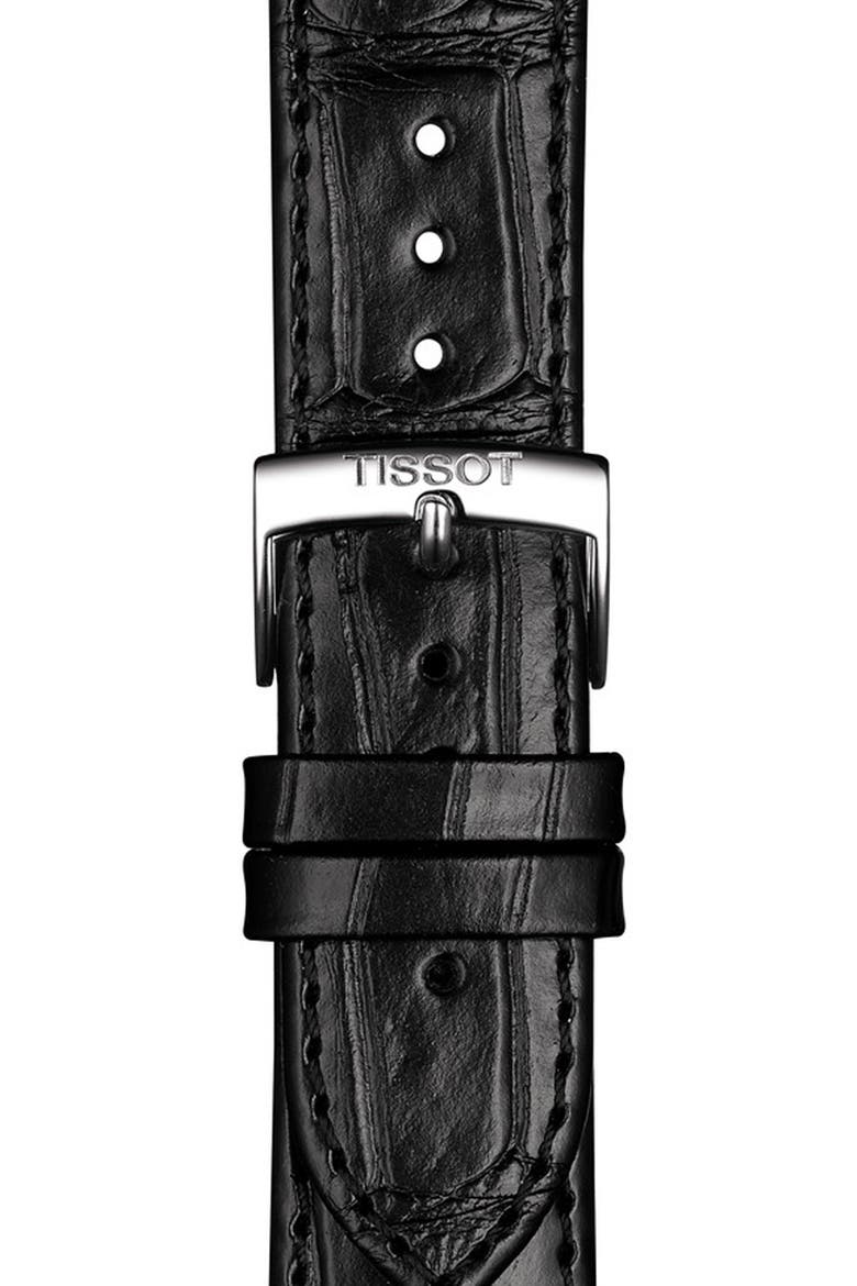 T-Classic Carson Premium Chronograph Leather Strap Watch, 41mm, Alternate, color, SILVER