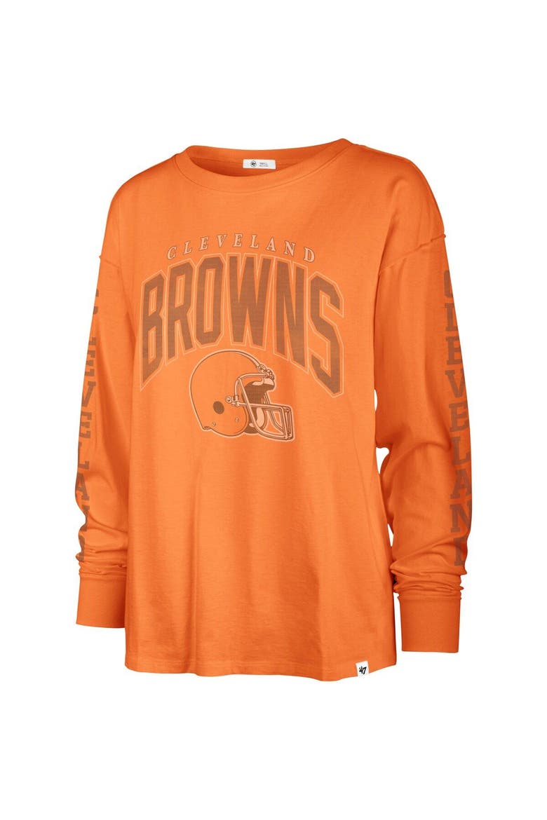 Women's '47 Orange Cleveland Browns Tom Cat Lightweight Long Sleeve T-Shirt, Alternate, color, Orange