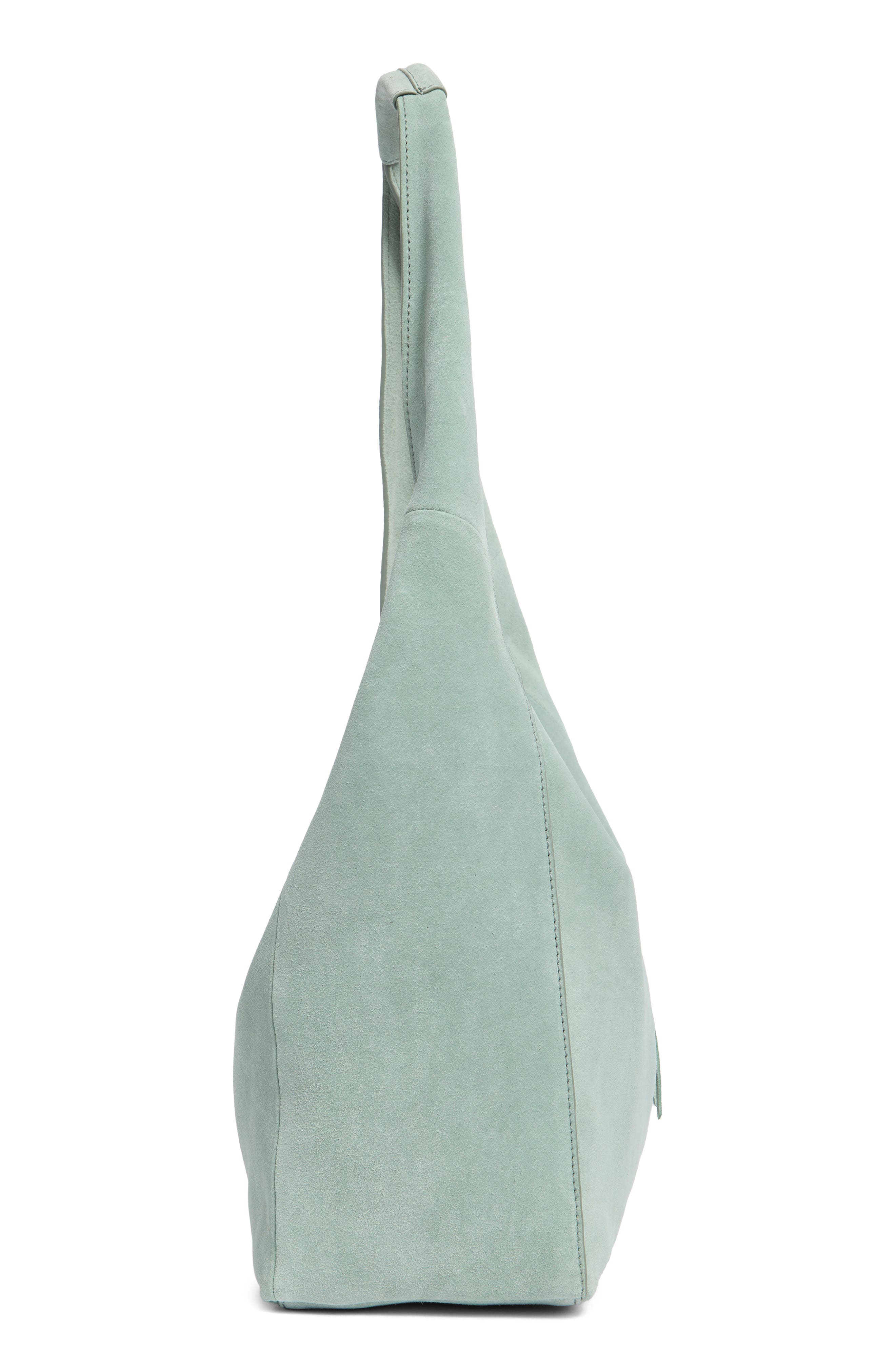 Clem Leather Hobo Bag, Alternate, color, SAGE CRYSTAL SOFT COW SUEDE LE