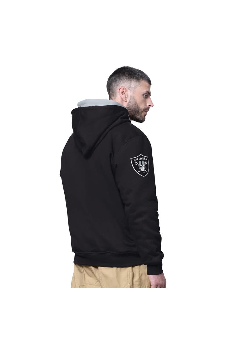 STARTER Men's Starter Black Las Vegas Raiders Big Shot Full-Zip Double Hoodie, Alternate, color, Black