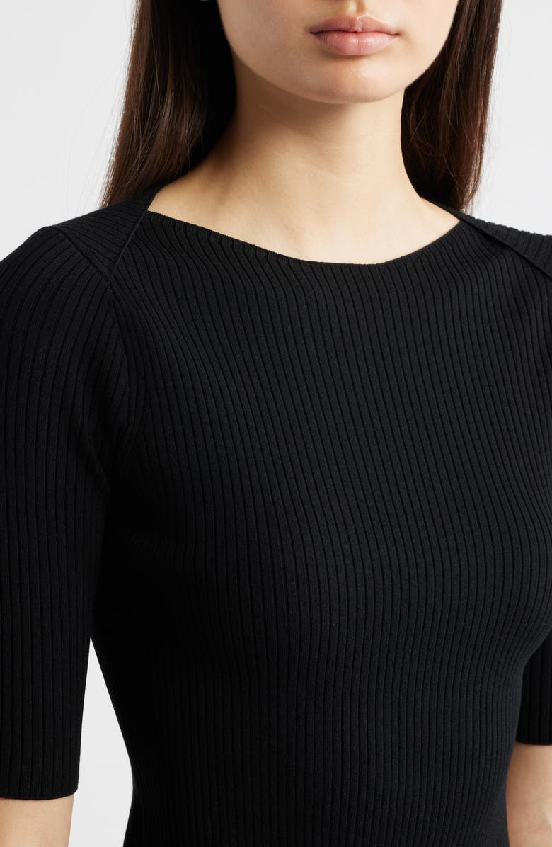 AllSaints Cruz Crop Rib Top, Alternate, color, Black